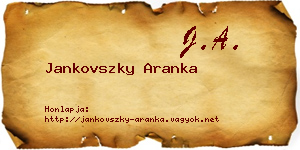Jankovszky Aranka névjegykártya